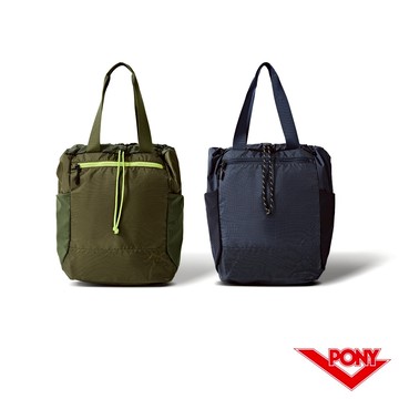 【PONY】防潑水後背包 肩包 側背包 雙側大口袋 束口設計 分區收納空間 男包 女包