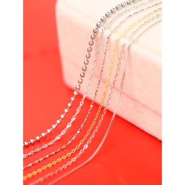 S925純銀項鏈無吊墜女素銀鏈子鎖骨鏈O形蛇骨鏈diy萬能鏈配飾配件