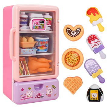 快樂貓 我的超大冰箱家家酒 雙層開窗 附冰淇淋甜點  180 x 100 x 355mm  隨機顏色  1個