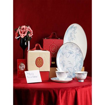 歐式骨瓷碗碟套裝家用2025中式輕奢高級感喬遷餐具套裝陶瓷碗盤