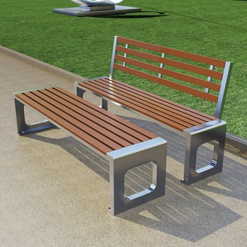 免運公司貨 開發票 不銹鋼公園椅戶外長椅長條凳子室外防腐塑木小區商場休閑座椅庭院