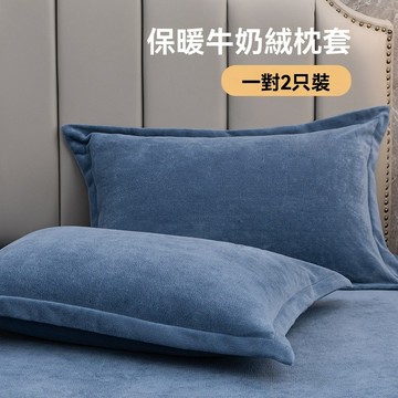 ✈新北出貨✨毛絨枕頭套 秋冬枕頭套 枕頭套 牛奶絨枕套 拉鏈式枕芯套 素色 雙麵絨枕套 保暖枕頭套 加大枕頭套 毛絨枕巾