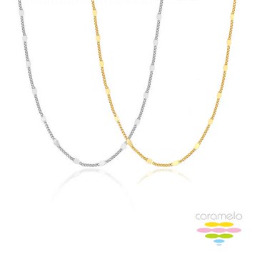 彩糖鑽工坊 925純銀 亮片項鍊 純銀項鍊 (K白&K黃 2選1)