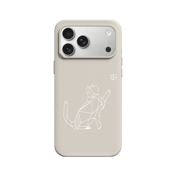 iPhone 17 Pro Max SolidX 貝殼灰 - Animal Silhouette / 動物剪影 - 幾何-動物系列/球與貓