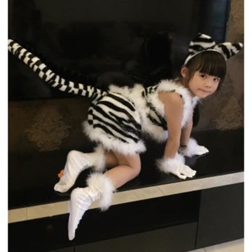六一小貓兒童演出服男女幼兒園波斯小貓咪花貓老虎舞蹈動物表演服