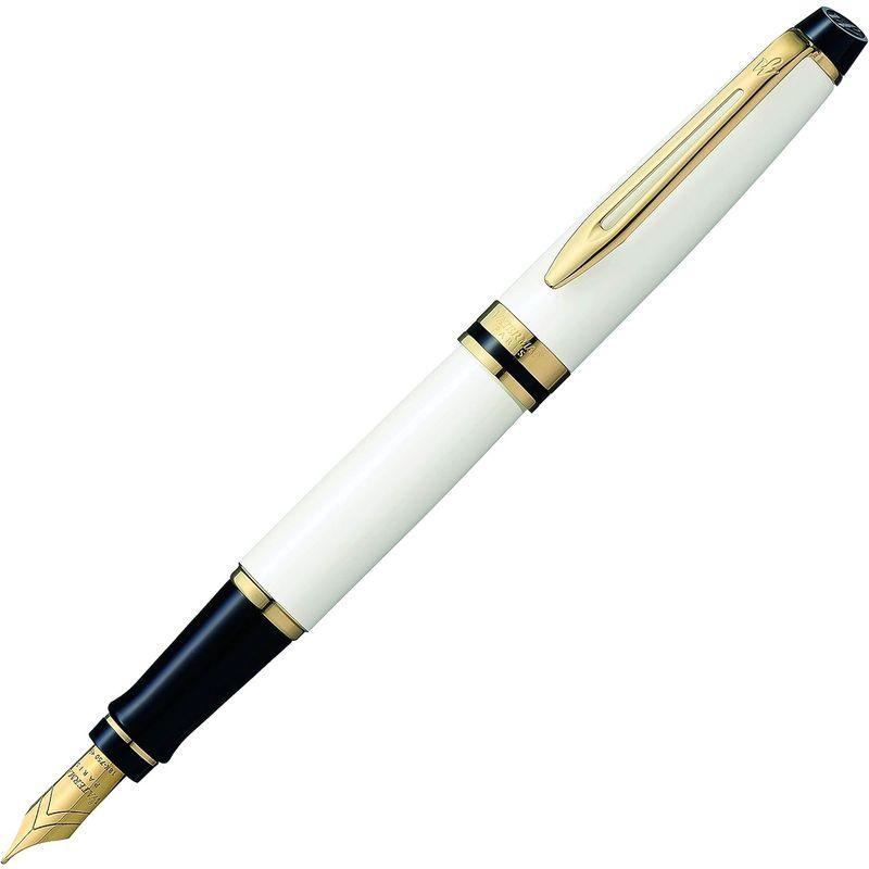 WATERMAN ウォーターマン 公式 万年筆 M 中字 エキスパート エッセンシャル アイボリーGT 2103840 両用式 ペン先18K