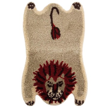 日本 BISQUE - Momonga系列 歐風減壓造型地毯/腳踏墊-獅子 (W55×D90cm)