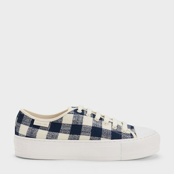 格紋厚底休閒鞋