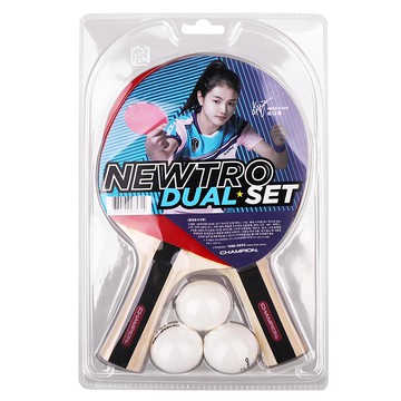 CHAMPION NEWTRO DUAL 桌球拍 2個 + 桌球 3個  1組