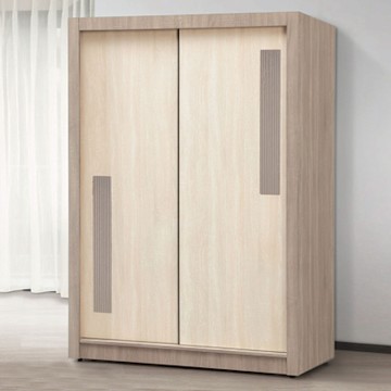 文創集 高利雙色4尺雙推門衣櫃-120x62x200cm免組