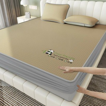 A類熊貓抗菌冰絲涼席夏天裸睡母嬰級空調席可機洗折疊床笠軟席子