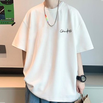 短袖男生t恤2025新款潮牌潮流百搭寬松ins純棉夏季衣服圓領半截袖