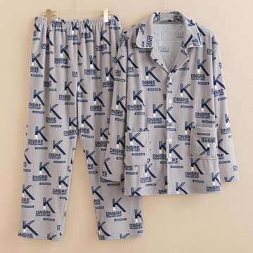 秋冬款棉仔絨加肥大碼睡衣男士200斤開衫加厚胖子休閑家居服套裝