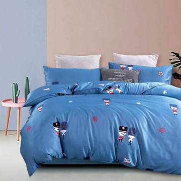 Ania Casa 皇室蔚藍 50%天絲 採吸濕排汗藥劑 加大兩用被床包組