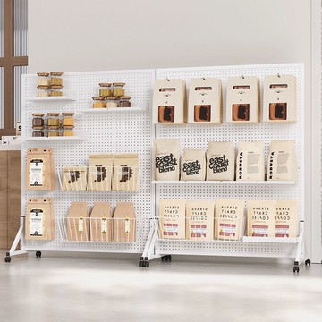 洞洞板貨架手機殼襪子置物架飾品耳環百貨展示架落地架鐵藝移動架J-110公司貨