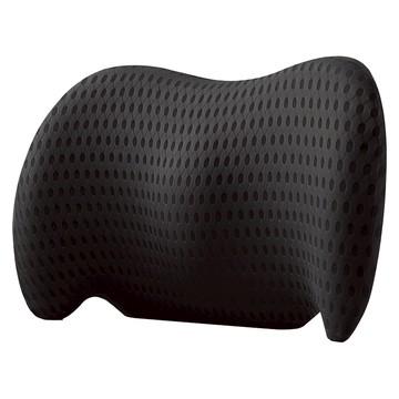 上手家居 汽車頭枕 30x21x10cm 慢回彈性記憶棉 透氣網格 黑色  1個