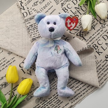 美國Ty 紫樹熊毛絨玩偶(炫彩紫)