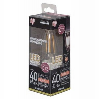 アイリスオーヤマ LDC3L-G-E12-FC クリアタイプ ECOHiLUX [LEDフィラメント電球(E12口金・40W相当・450lm・電球色)] 