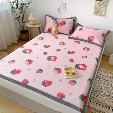 冰絲涼席三件套1.8m床家用可水洗可折疊夏季學生宿舍單人草席子