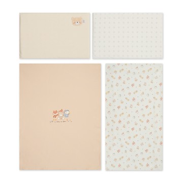 奇哥 有機棉四件式床組/寢具組-M(小乳膠枕 枕套 床包 兩用被)