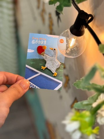 刺繡燙貼/別針 | 運動動物-乒乓鵝