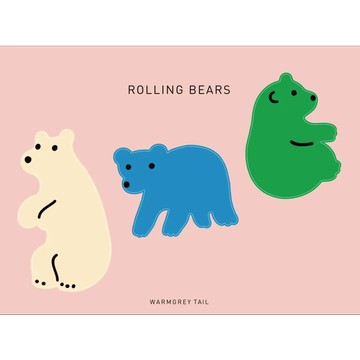 韓國 WARMGREY TAIL 防水貼紙 翻滾吧！小熊