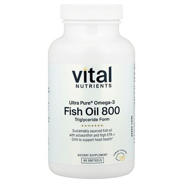 Vital Nutrients, Ultra Pure® Omega-3，魚油 800，檸檬，90 粒軟膠囊