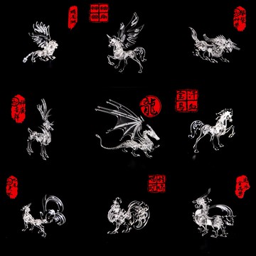 水晶神獸 3D立體拼圖拼版DIY拼裝模型擺件手工創意禮物