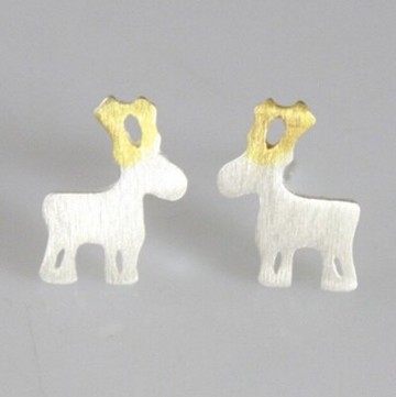 925純銀耳環耳針式耳飾-可愛小鹿流行母親節生日情人節禮物女飾品73ag224【獨家進口】【米蘭精品】