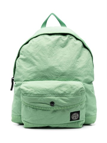Stone Island Junior - Zaino logo-patch backpack - kids - Polyamide/Polyurethane Resin/Polyester/Polyamide - One Size - Green