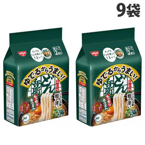 『賞味期限：24.03.04』日清食品 ゆでるからうまい！ どん兵衛 もっちり太うどん 2食パック×9袋