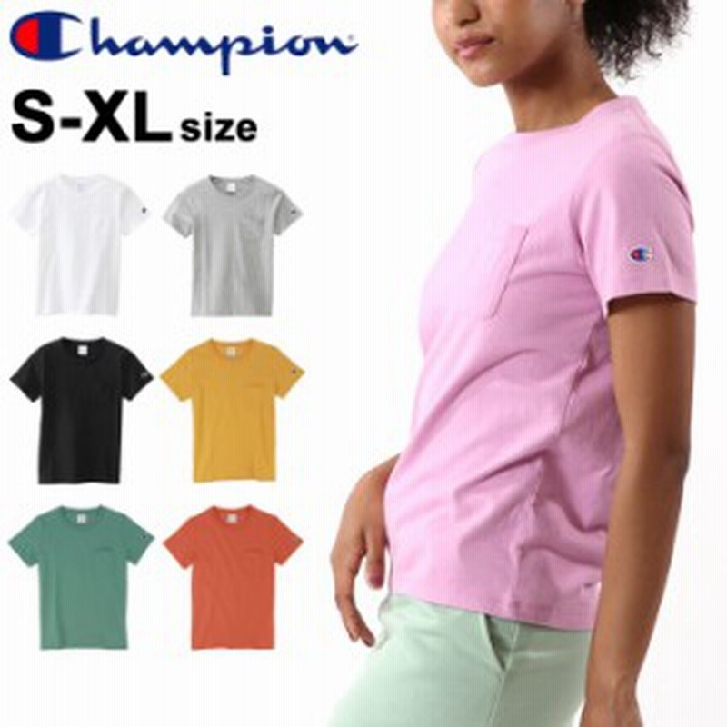 Tシャツ 半袖 レディース チャンピオン Champion ポケットtee 女性 半袖シャツ 無地 タウンユース スポーツカジュアル ポケt ワンポイン 通販 Lineポイント最大1 0 Get Lineショッピング