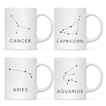 十二星座陶瓷咖啡馬克杯子茶水杯情人節圣誕節生日禮物星空新款