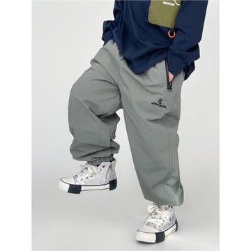 男童長褲沖鋒褲2025春秋新款兒童戶外防水褲子男孩工裝褲運動褲潮