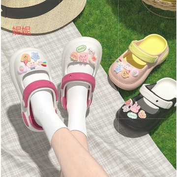🔥賣家嚴選🔥小兔兒童洞洞鞋女款夏季外穿公主風防滑防臭厚底卡通親子涼鞋女孩