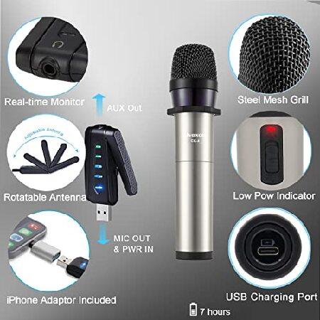 Alvoxcon Wireless Microphone for iPhone ＆ Computer, USB Rechargeable Dual Handheld Mic System for MacBook, PC Laptop, Zoom Meeting, Classroom Teachin