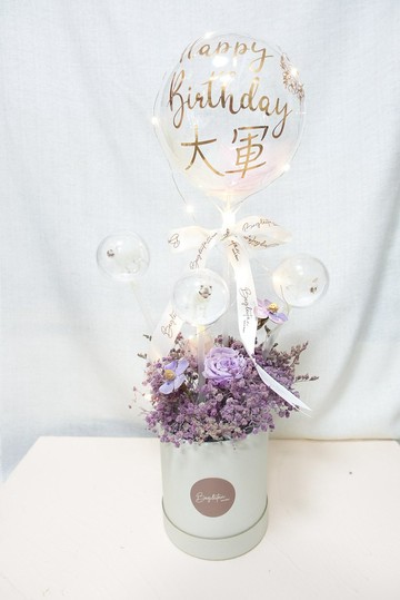 【客製化禮物】文字水晶氣球及相片水晶球保鮮花禮物盒