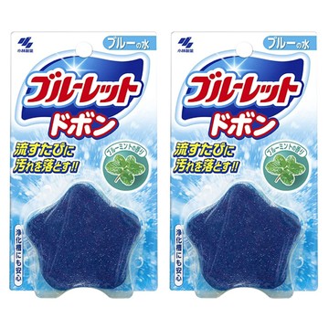 小林製藥 星星藍流馬桶清潔錠 清除黑斑和臭味 持續清潔 4-8 週  60g  2個