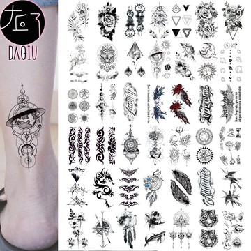 👑大邱紋身👑台灣現貨 QQ41-80👉386-420紋身貼 微刺青小清新 假刺青輕紋身 紋身貼紙刺青貼紙【T08Z2】