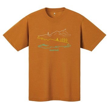 【【蘋果戶外】】mont-bell 1114475 BN 棕【男款】LONG TRACK Wickron 短袖排汗衣 排汗T恤 機能衣