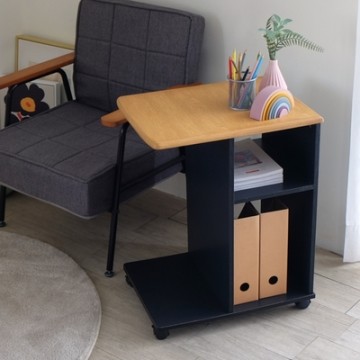 EASY HOME-活動機能可收納沙發邊桌-雙色可選(咖啡桌 小茶几 客廳桌 床邊桌 沙發邊桌)-DIY