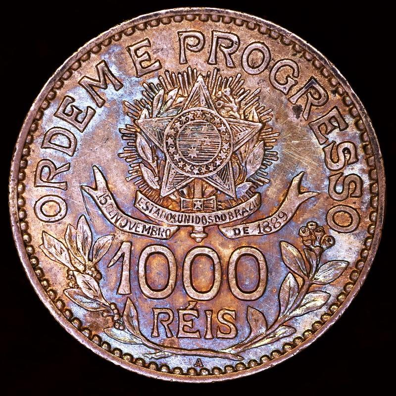 ブラジル　1913年　1000レイス銀貨