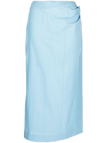 Jacquemus - La jupe Draggiu draped maxi skirt - women - pure cotton - 40 - Blue