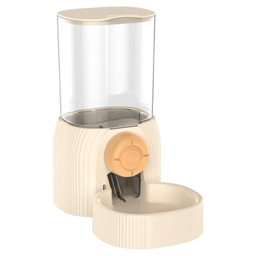 Pets Family 固定式寵物自動餵食器  600ml  米色  1個