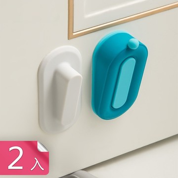 【荷生活】壁掛式收納免打孔矽膠門擋 靜音防夾好收納阻門器防風門擋-2入組