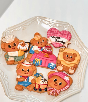 奶油小熊糖霜 收涎餅乾 生日餅乾