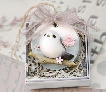 雪之精靈 北海道長尾山雀擴香石(贈精美禮盒)