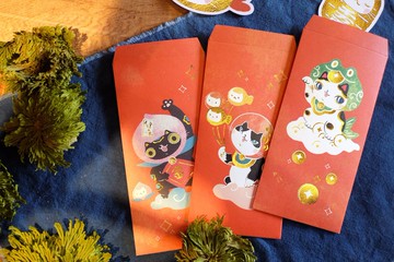 福星幫 - 紅包袋 6入 貓 馬年紅包 馬上有錢 利是封