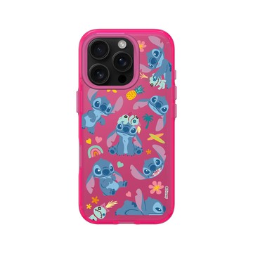 iPhone 16 Pro Clear 粉漾桃 - 迪士尼-史迪奇 Disney Stitch - 史迪奇 - 雙重可愛