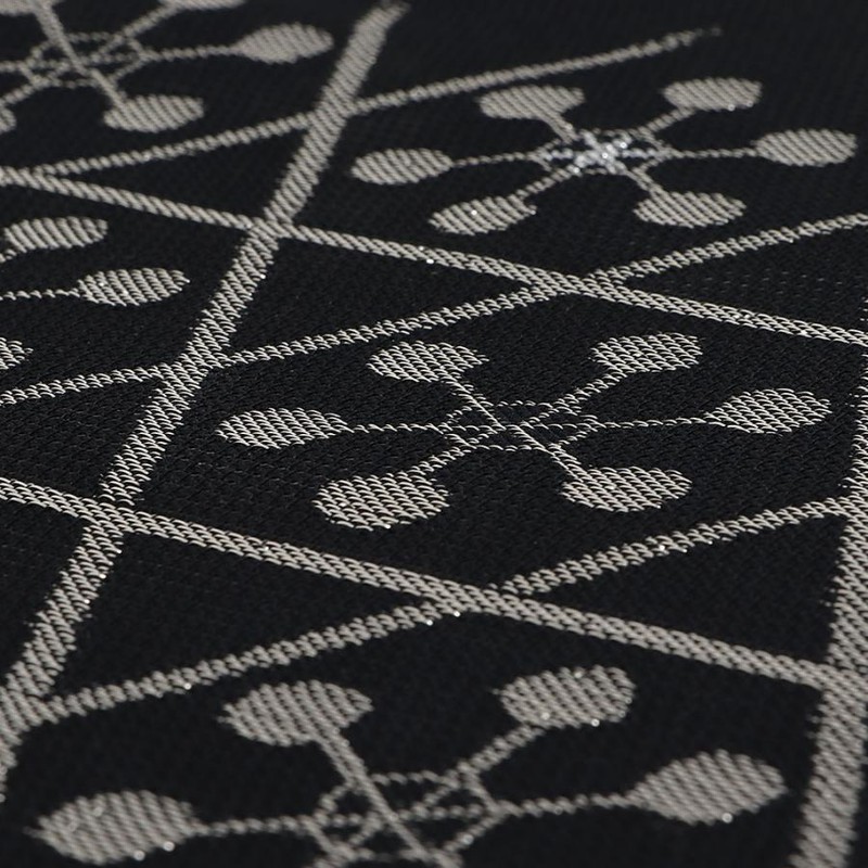 夏帯 袋帯 夏袋帯 黒 籠目に雪結晶 正絹 訪問着 色無地 小紋 紬 新品  